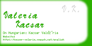 valeria kacsar business card